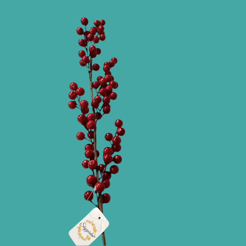 RED BERRY STEM FOR CHRISTMAS WREATHS/GARLAND
