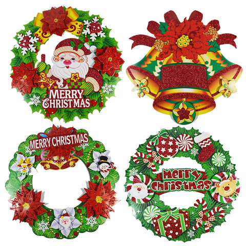 XMAS HANGING PAPER WREATH 38CM