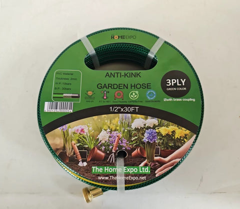 Anti-kink Garden Hose 3ply 1/2" X 30FT