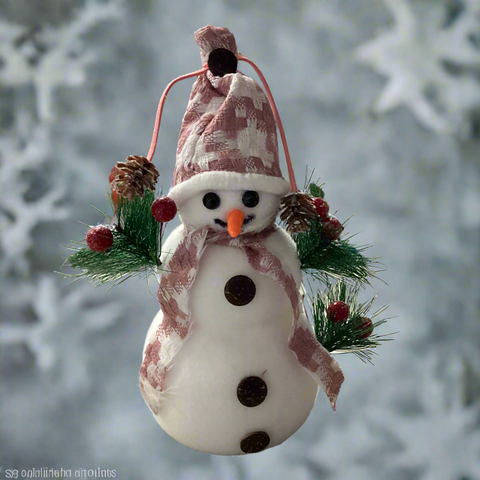 PLASTIC DECORATED CHRISTMAS SNOWMAN