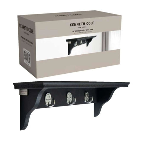 KENNETH COLE 14” WOODEN SHELF WITH HOOK