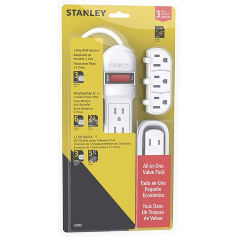 STANLEY 3PC POWERMAX VALUE PACK (WHITE) 9 OUTLET