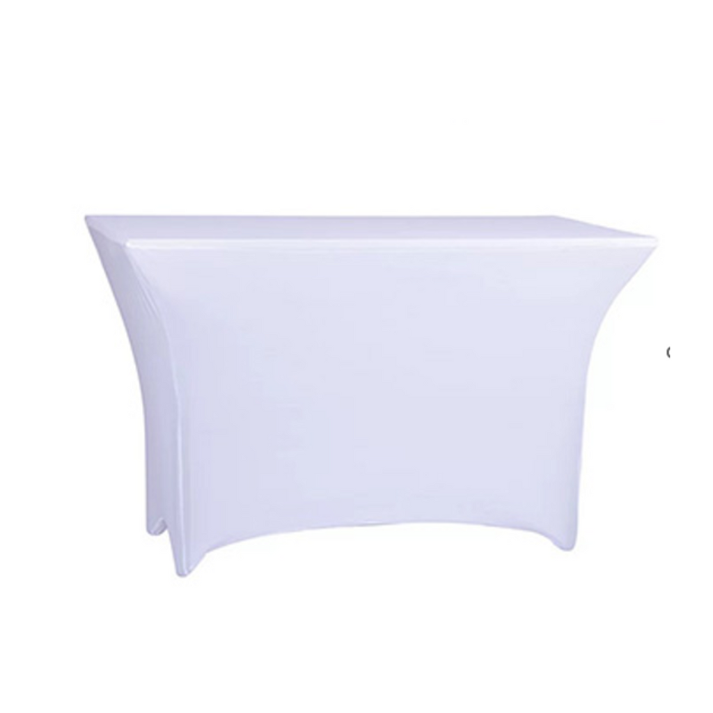 6FT SPANDEX TABLE COVER WHITE