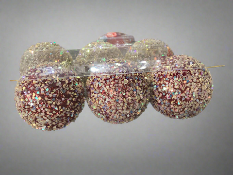 GLITTER COATED CHRISTMAS FOAM BALLS