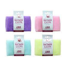 EXFOLIATING SHOWER CLOTH 4 ASST