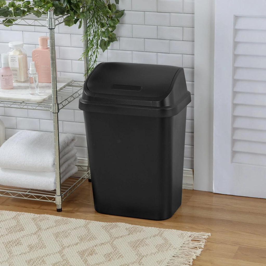 STERILITE SWING TOP BIN (black)