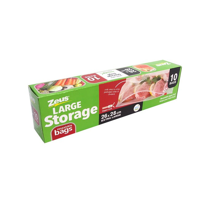 LARGE STORAGE RESEALABLE BAGS 10PK