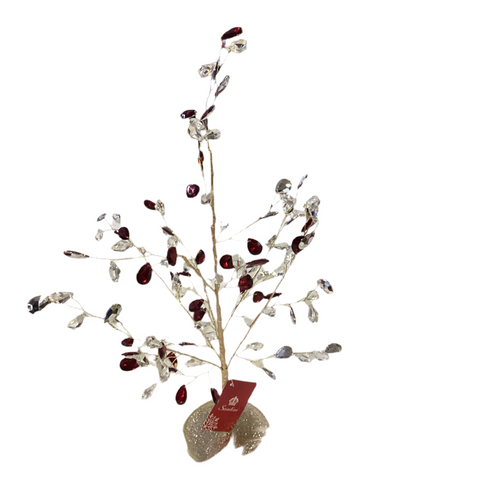 35CM CLEAR STONE + RED DIAMOND ORNAMENT