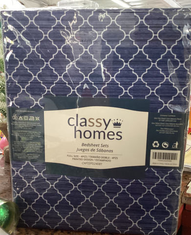 Classy Homes Printed full size (4PC) sheet set