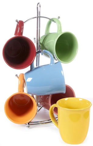 7 PC COFFEE MUG SET GIBSON HOME