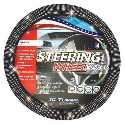 STEERING WHEEL COVER (BLUE WITH GLITTER)