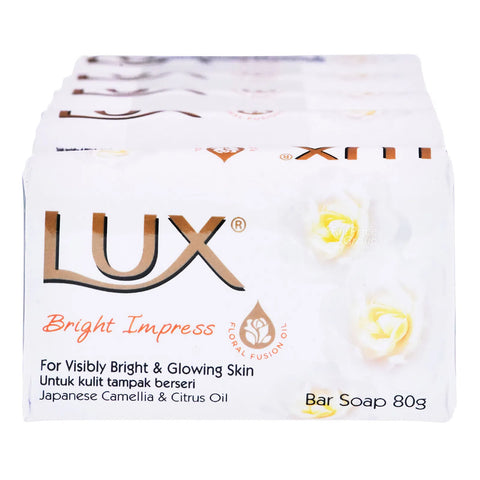 LUX VELVET BRIGHT IMPRESS SOAP WITH JAPANESE CAMELIA & CITRUS OIL 3x80g