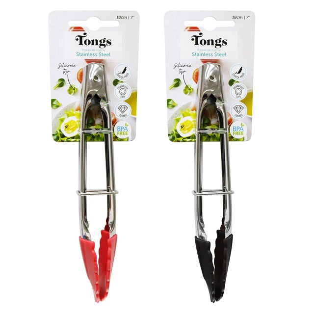 18CM SILICONE TONGS