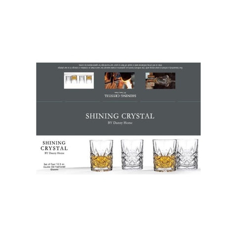 DANNY HOME 12.5oz SHINING CRYSTAL GLASS CUP SET 4PC