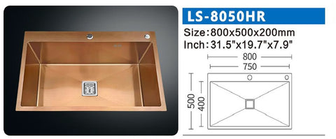LS-8050HR STAINLESS STEEL KITCHEN SINK