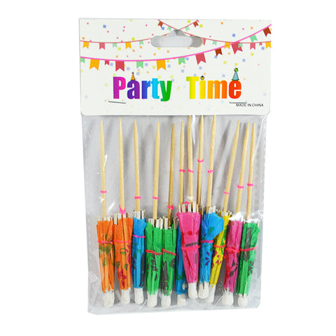 DISPOSABLE 12PC UMBRELLA TOOTHPICKS 4”