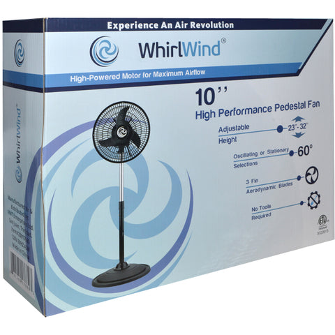 WHIRLWIND 10” PEDESTAL FAN