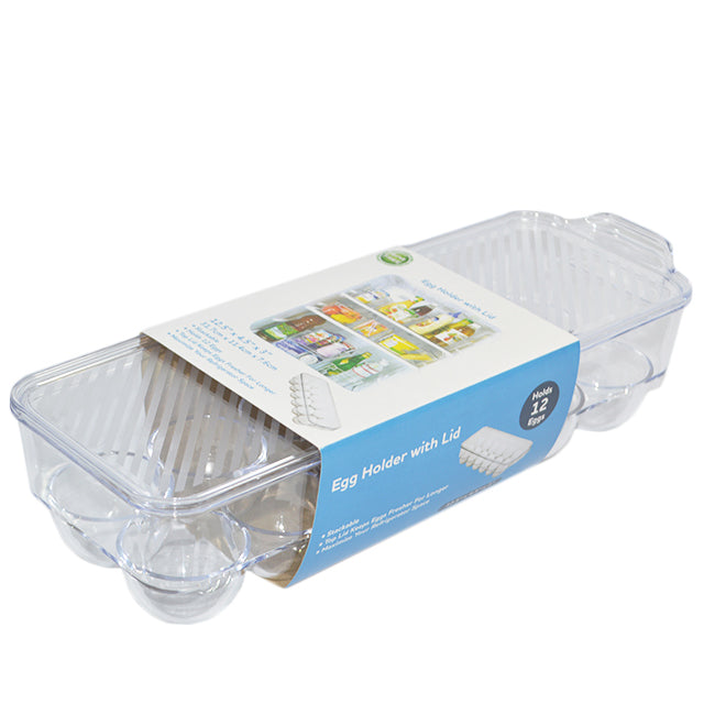 ACRYLIC 12CT EGG HOLDER W/LID