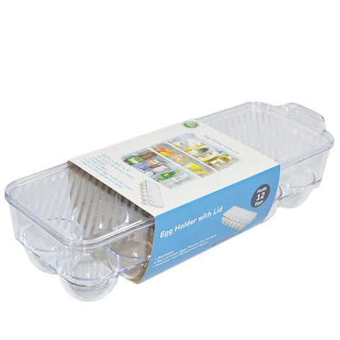 ACRYLIC 12CT EGG HOLDER W/LID