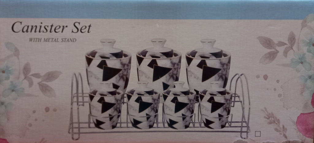 090400097 CANISTER SET WITH METAL STAND