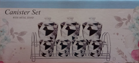 090400097 CANISTER SET WITH METAL STAND