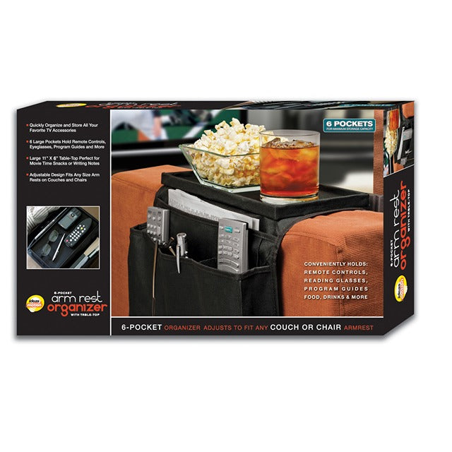 ARM REST ORGANIZER W/TABLE TOP (6POCKET)