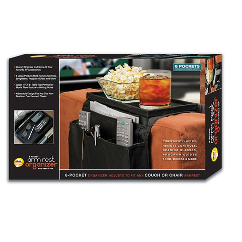 ARM REST ORGANIZER W/TABLE TOP (6POCKET)