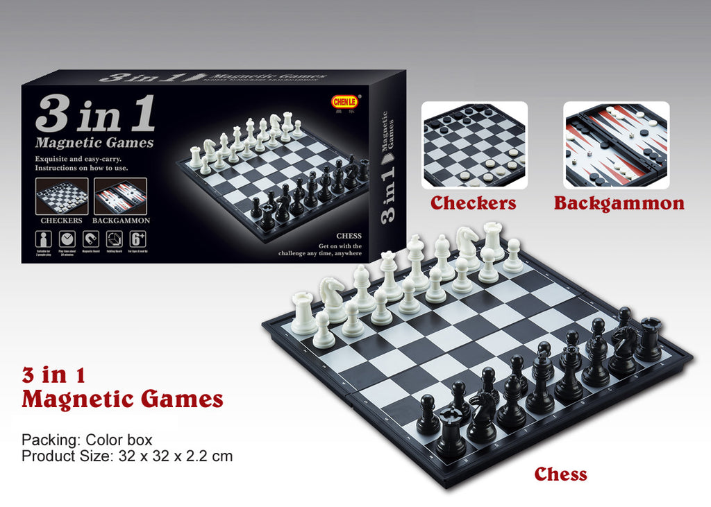 3 IN 1 MAGNETIC BOARD GAME