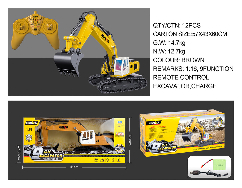 9-CHANNEL REMOTE CONSTRUCTION EXCAVATOR