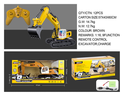 9-CHANNEL REMOTE CONSTRUCTION EXCAVATOR