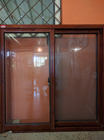 Brown Wood-Grain Color Aluminum Window