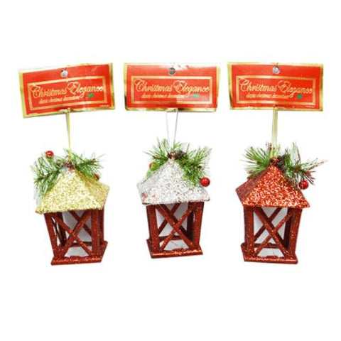 CHRISTMAS LANTERN RED/SILVER/GOLD ASST