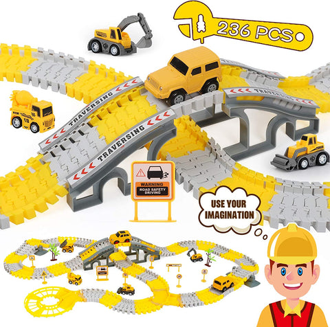 236PCS Construction Race Tracks