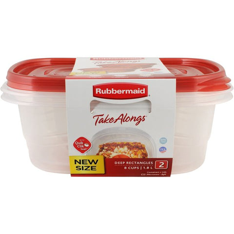 RUBBERMAID TAKEALONGS 2 DEEP RECTANGLES