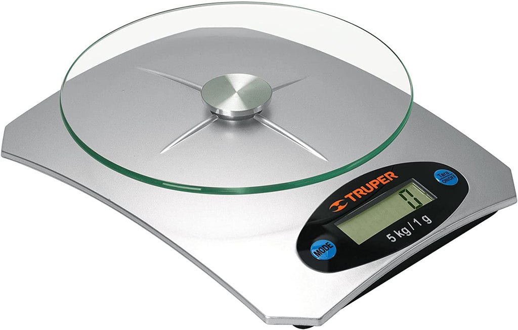 TRUPER GLASS TOP DIGITAL KITCHEN SCALE 5KG