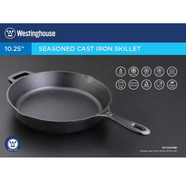 WESTINGHOUSE CAST IRON SKILLET 10.25” WCC10003BK