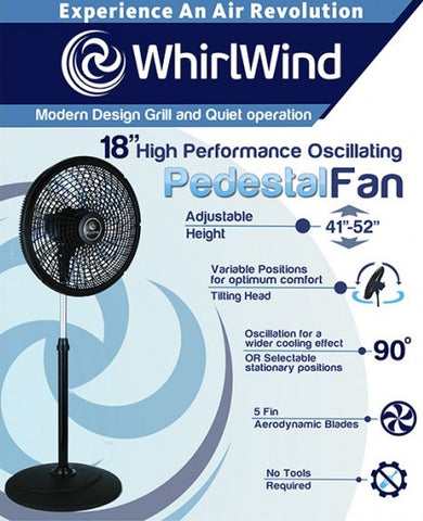 WHIRLWIND FAN BLACK 18"