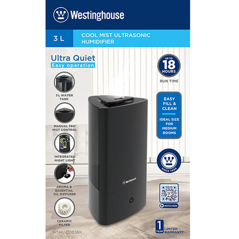 WSHUJ2083BK WESTINGHOUSE 3L HUMIDIFIER BLACK