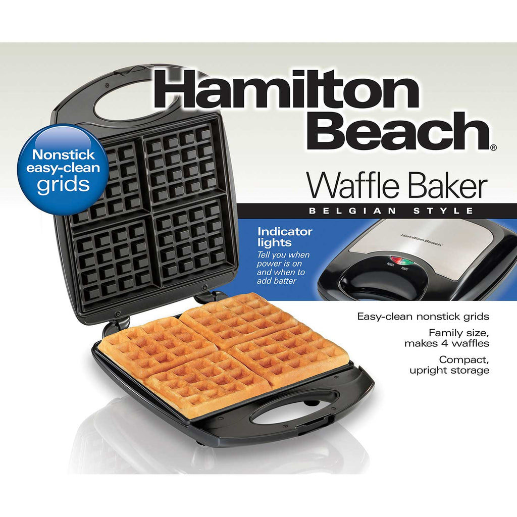 HAMILTON BEACH BELGIAN WAFFLE BAKER 4SL
