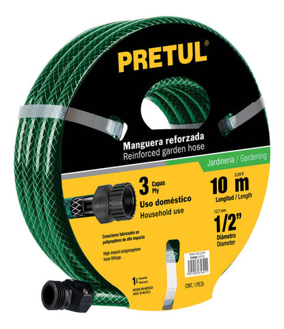 PRETUL 3 PLY 1/2" GARDEN HOSE 10M