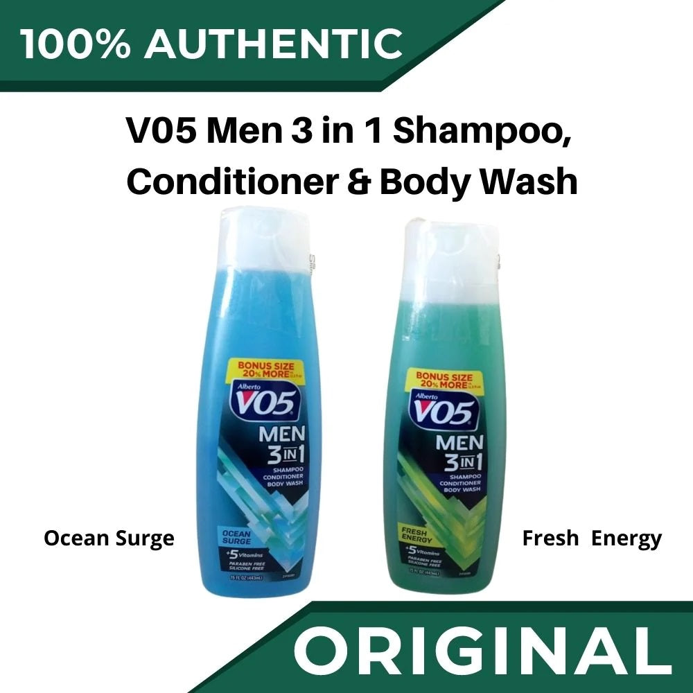VO5 MEN 3in1 SHAMPOO,CONDITIONER,BODY WASH OCEAN SURGE UP