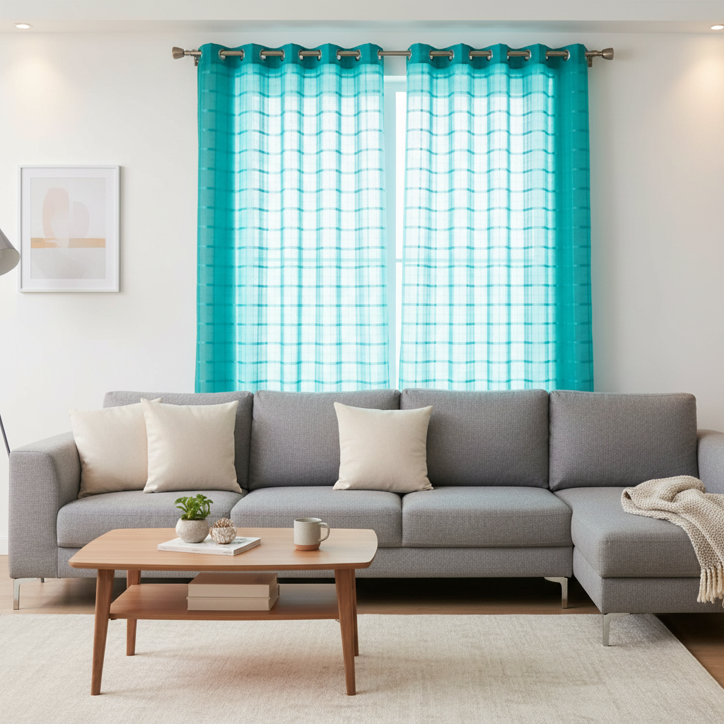 CLASSY HOMES WINDOW CURTAIN (TEAL)