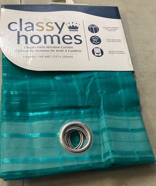 CLASSY HOMES WINDOW CURTAIN (TEAL)