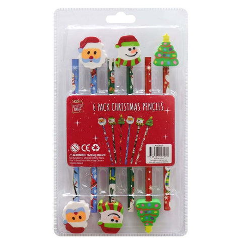 XMAS PENCILS SET WITH ERASERS