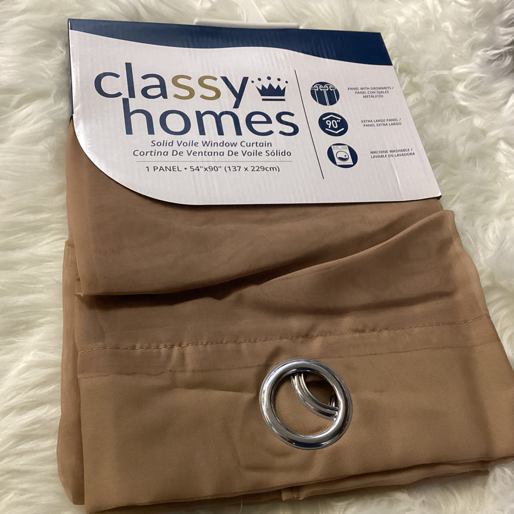 CLASSY HOMES SHEER CURTAIN PANEL (TAUPE)