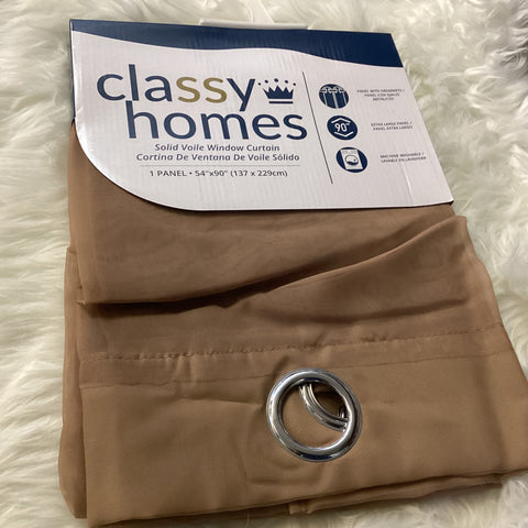CLASSY HOMES SHEER CURTAIN PANEL (TAUPE)