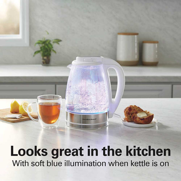 HAMILTON BEACH IRIDESCENT GLASS KETTLE (1.7L)