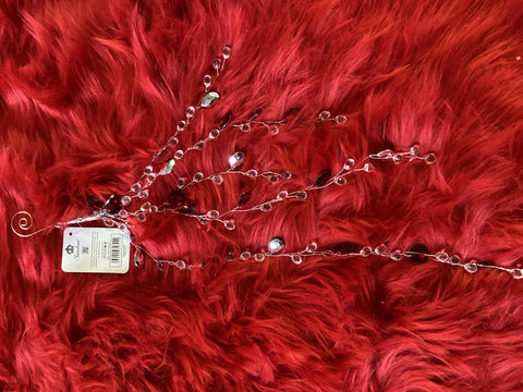 CLEAR BEAD AND RED DIAMOND ORNAMENT