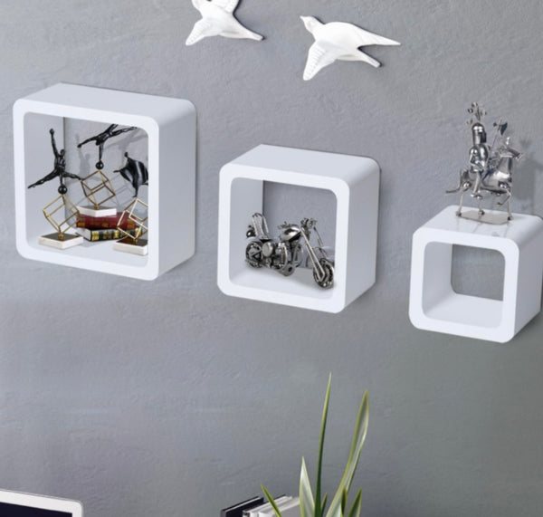 WS 3PC WOODEN WALL STORAGE BOX SET