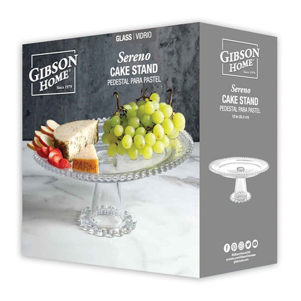GIBSON HOME SERENO  CAKE STAND (Glass)